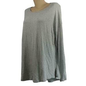 Style Co 1X Plus Snit Top Heathered Long Sleeve Lightweight Shirt‎ Layering Work